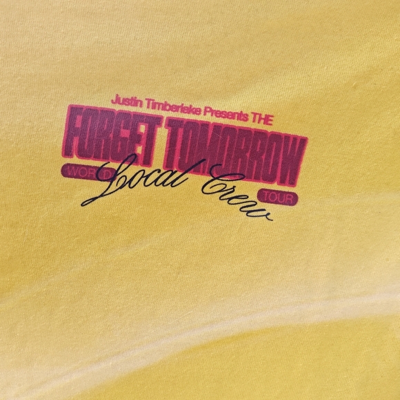 "Forget Tomorrow" Justin Timberlake 2024 tour T-shirt, Local Crew, 2024. - Picture 3 of 3